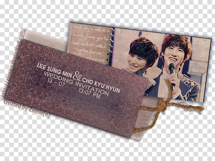 KyuMin wedding invitation , of man leaning on another man's shoulder transparent background PNG clipart