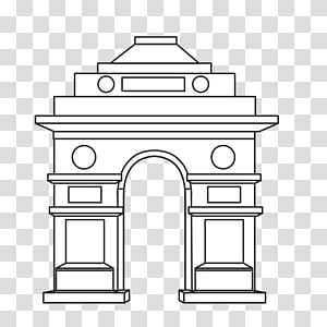 indian gate drawing