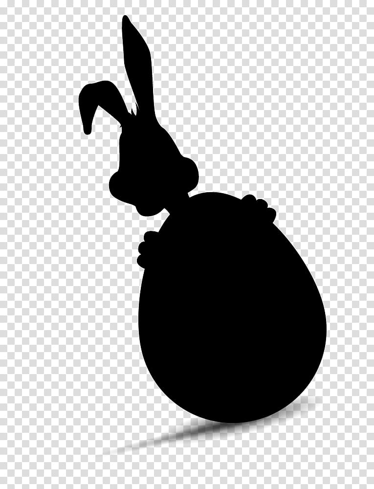Easter Bunny, Silhouette, Black, Rabbit, Rabbits And Hares, Plant, Blackandwhite transparent background PNG clipart