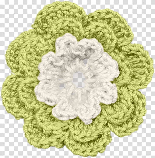 Green Flower, Crochet, Wool, Textile, Doilies, Crochet Hooks, Sweater, Yarn transparent background PNG clipart