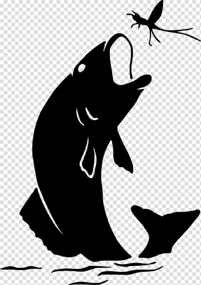 Whale, BASS Fishing, Silhouette, Largemouth Bass, Striped Bass, Cartoon, Tail, Blackandwhite transparent background PNG clipart