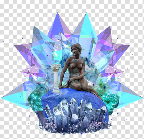 II Free Use, woman sitting on rock with crystal background art transparent background PNG clipart