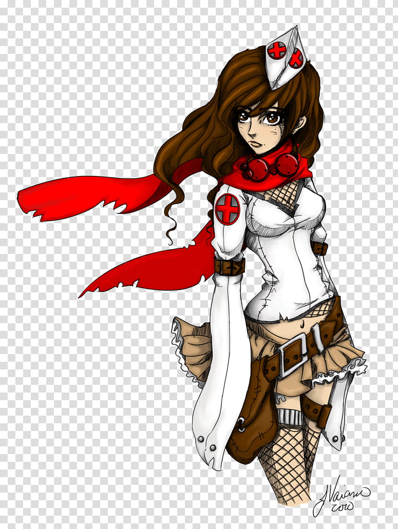 COLORED version of NoFlutter&#;s Red Cross Girl Line transparent background PNG clipart
