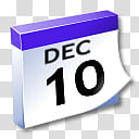 WinXP ICal, Dec  calendar transparent background PNG clipart