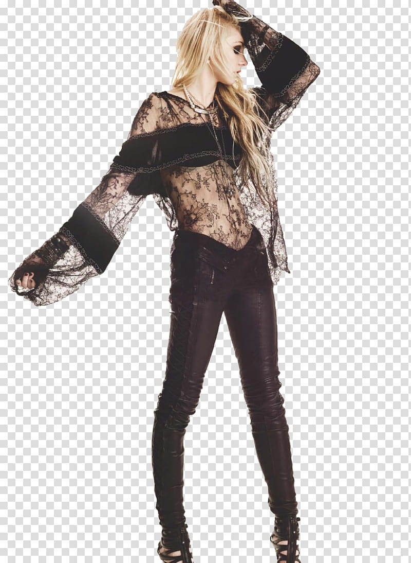 Taylor Momsen s, woman standing wearing black lace blouse and jeans transparent background PNG clipart