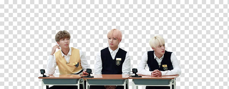 RUN BTS EP , three men sitting near table transparent background PNG clipart