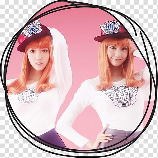 Yoona IGAB Circle Lines Folder Icon , Yoonsic, orange haired woman posing for transparent background PNG clipart