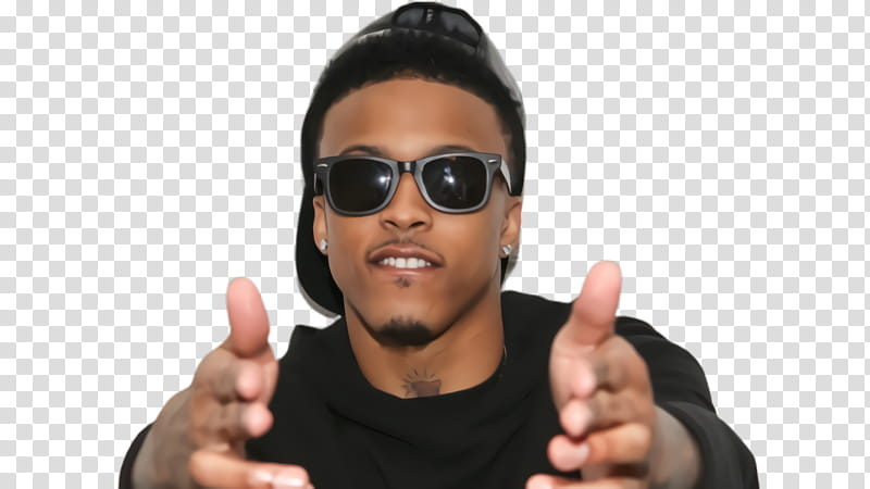 August, August Alsina, Singer, Glasses, Thumb, Microphone, Eyewear, Finger transparent background PNG clipart