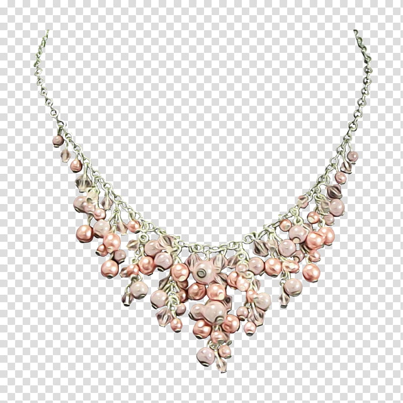 jewellery necklace body jewelry pink chain, Watercolor, Paint, Wet Ink, Jewelry Making, Pendant, Gemstone transparent background PNG clipart