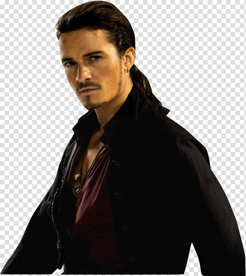 Will Turner Pirates of the Caribbean , Wil Turner wearing black jacket transparent background PNG clipart