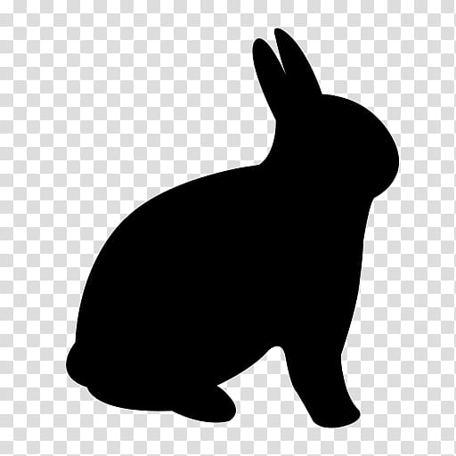 rabbit rabbits and hares hare black-and-white animal figure, Blackandwhite, Tail, Silhouette transparent background PNG clipart