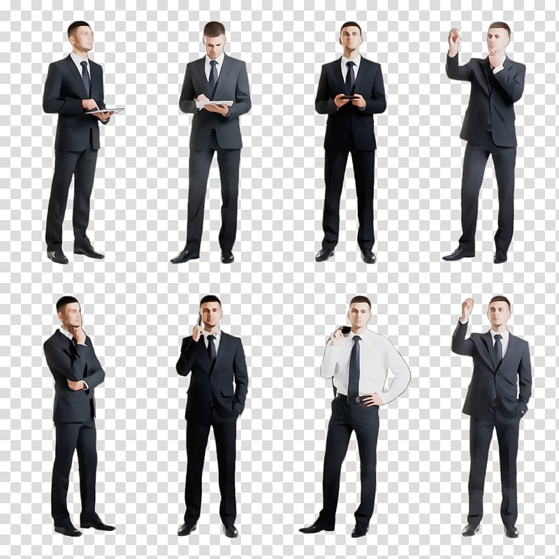 suit formal wear standing people white-collar worker, Watercolor, Paint, Wet Ink, Whitecollar Worker, Gentleman, Male, Businessperson transparent background PNG clipart