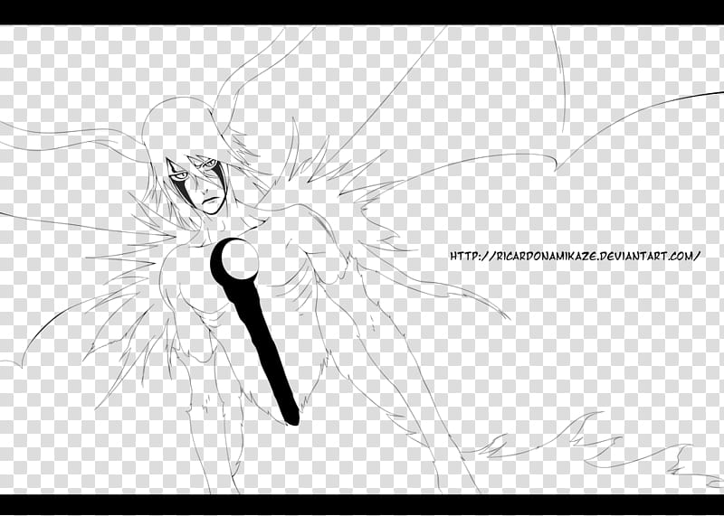 Ulquiorra Cifer (Lineart)., man with wings anime character transparent background PNG clipart