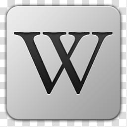 Icon , Wikipedia, black W logo transparent background PNG clipart