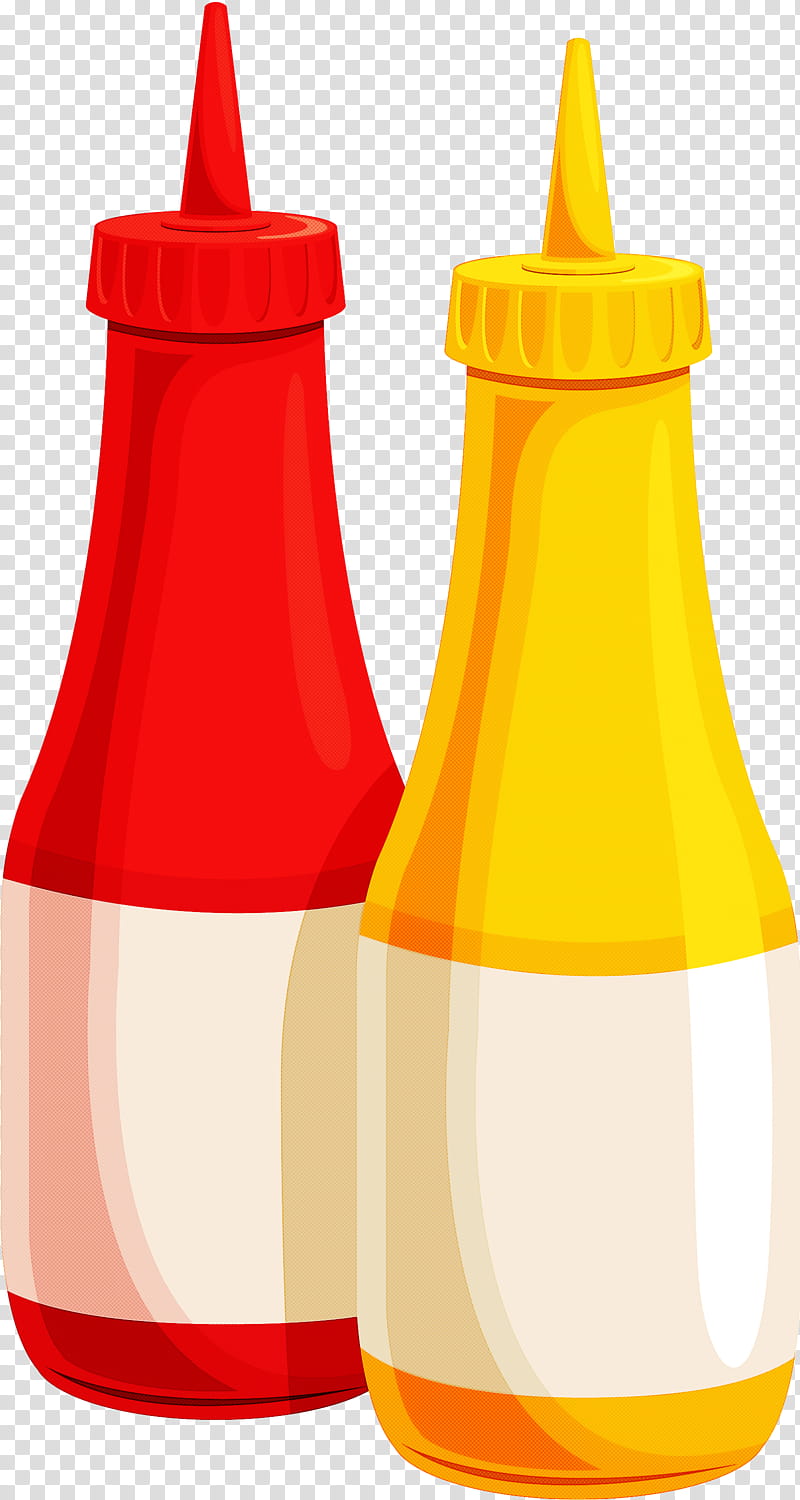 Plastic bottle, Yellow, Water Bottle, Condiment, Ketchup, Tableware transparent background PNG clipart