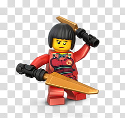 lego ninjago nya , Lego minifig with swords transparent background PNG clipart