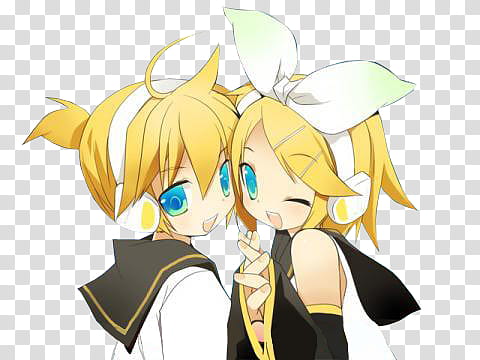 Render  Special Kagamine, two female characters artwork transparent background PNG clipart