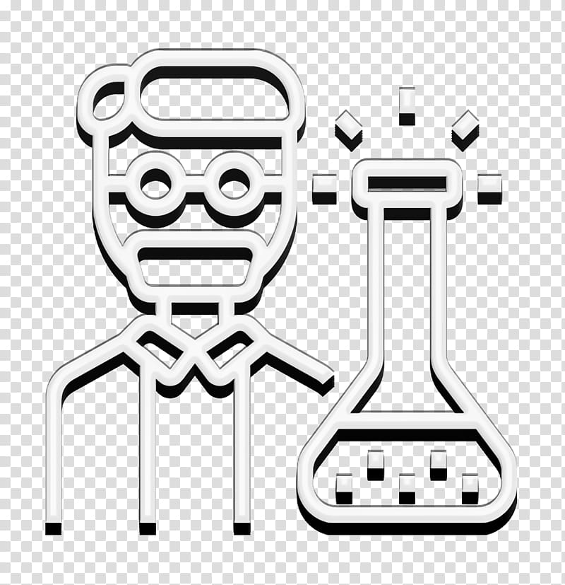 Career icon Chemist icon, Line Art, Blackandwhite transparent background PNG clipart