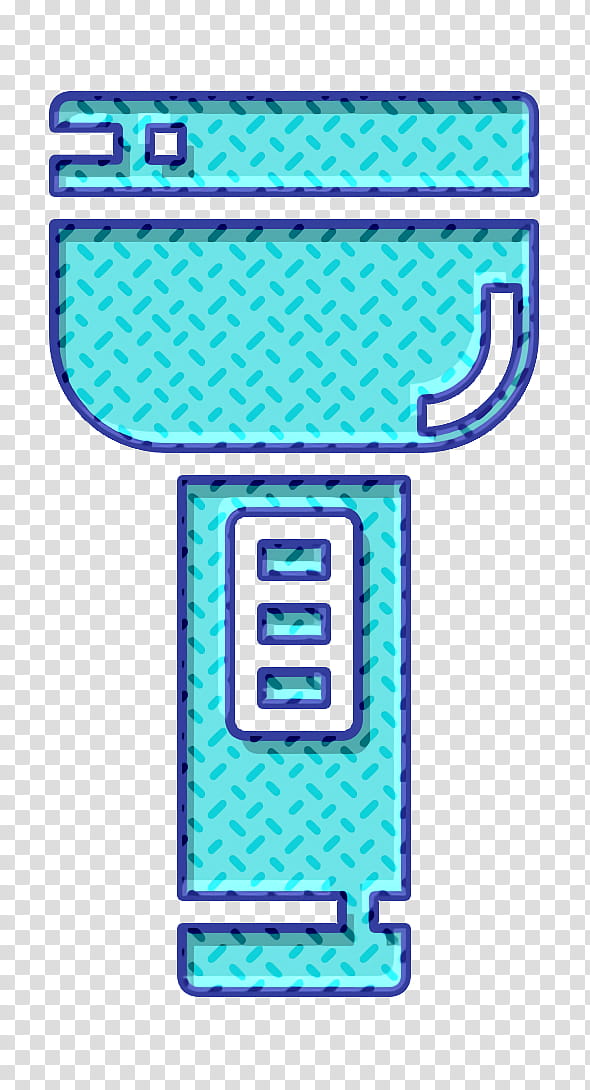 Torch icon Electronic Device icon Flashlight icon, Turquoise, Aqua, Electric Blue transparent background PNG clipart