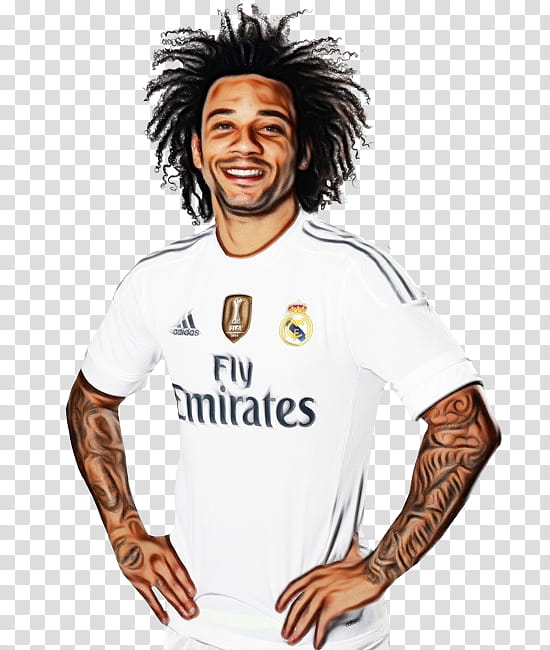 Real Madrid, Watercolor, Paint, Wet Ink, Marcelo Vieira, Real Madrid CF, La Liga, Football transparent background PNG clipart