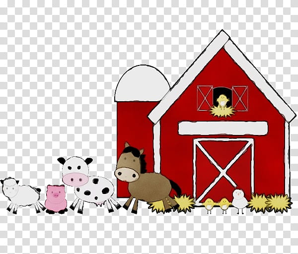 cartoon shed barn chicken coop house, Watercolor, Paint, Wet Ink, Cartoon transparent background PNG clipart