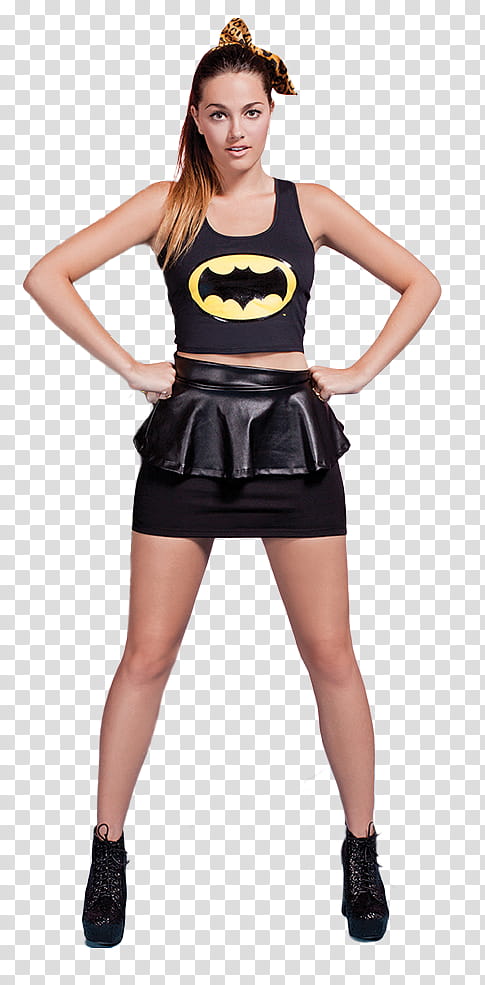 Oriana Sabatini , woman in black batman crop top making a pose transparent background PNG clipart