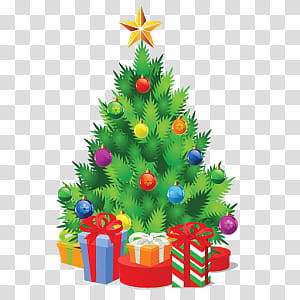 Navidad, green Christmas tree illustration transparent background PNG ...