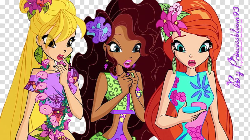 Winx Club Aisha Bloom and Stella transparent background PNG clipart