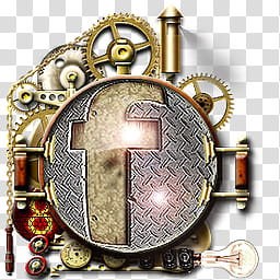 Steampunk Facebook Cogs Icon, x transparent background PNG clipart