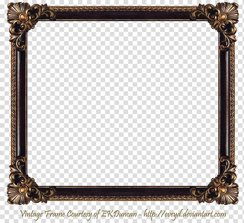 Elaborate Wood Frame, brown wooden border transparent background PNG clipart