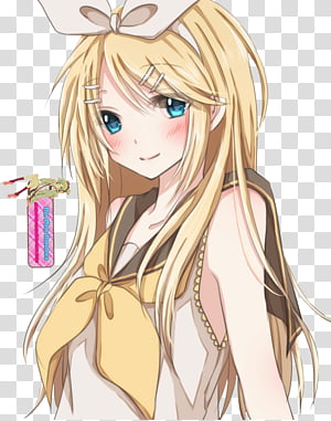 Rin Vocaloid Yellow Haired Female Fictional Character Transparent