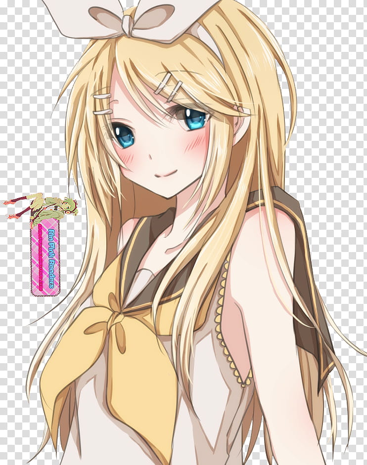 Kagamine Rin Render Yellow Haired Female Anime Character