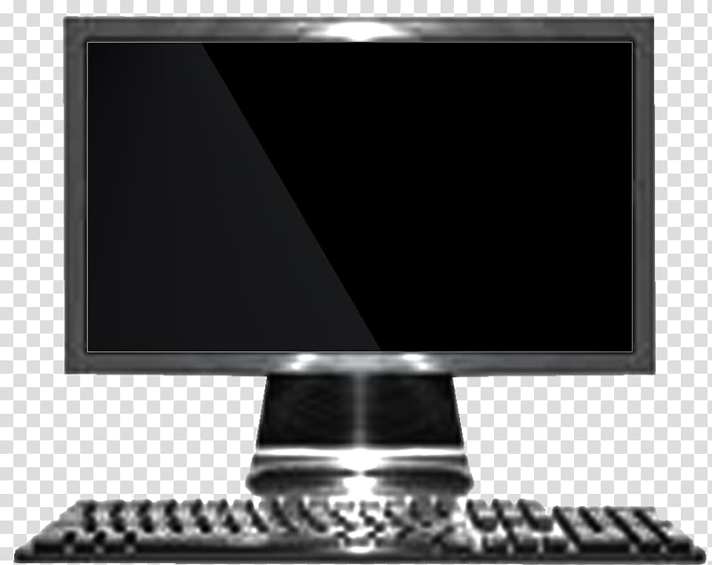 Icons of Steel HD, home-, black flat screen computer monitor and keyboard transparent background PNG clipart