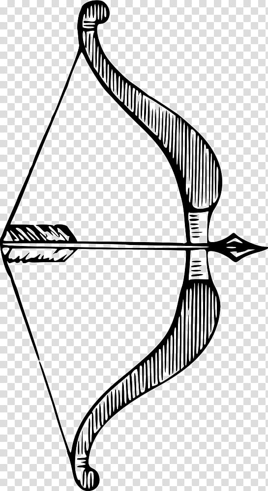 bow and arrow archery drawing crossbow line art bowhunting quiver longbow png clipart
