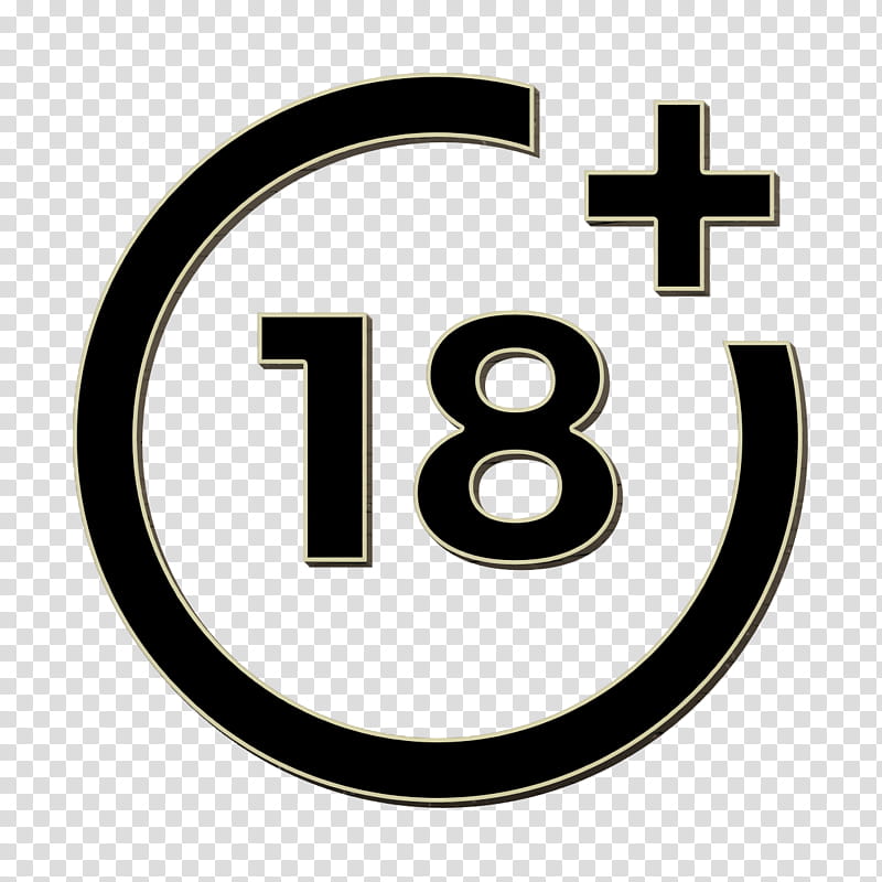 Plus eighteen 18 it is white icon Royalty Free Vector Image