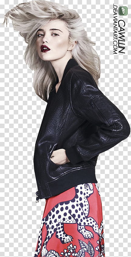 Sky Ferreira, woman putting hand on jacket's pocket transparent background PNG clipart