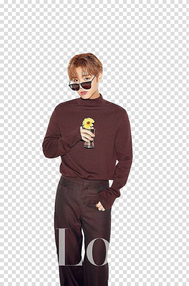 Jihoon and Woojin Wanna One, man holding drinking glass wearing sunglasses transparent background PNG clipart
