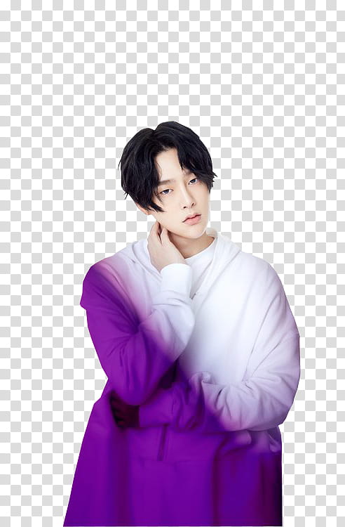 JBJ , man wearing purple and white top transparent background PNG clipart