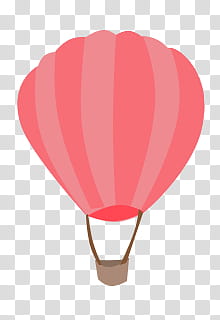 Valentine Day, red and brown hot air balloon transparent background PNG clipart