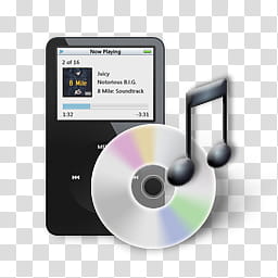 Aero Icons and s, Audio CD, black iPod classic transparent background PNG clipart