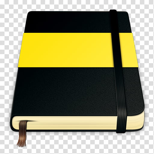 Moleskine Icons, moleskine_yellow_, black and yellow book illustration transparent background PNG clipart