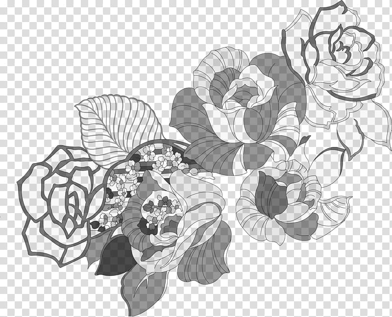 Flower Roses PS Brushes, grayscale of flower transparent background PNG clipart