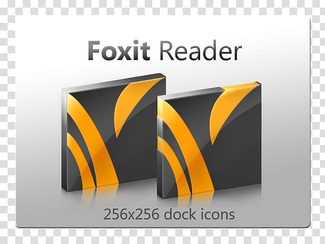 Foxit Reader dock icons, DeviantFoxit, two black-and-yellow Foxit readers transparent background PNG clipart