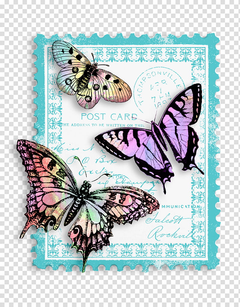 Three for Tea Elements, assorted-color butterflies transparent background PNG clipart