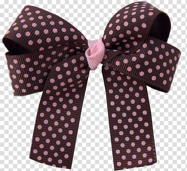 polkaribbon, brown and pink polka-dot bow transparent background PNG clipart