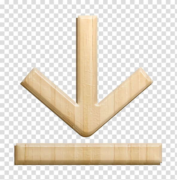 arrow icon arrow down icon icon, Icon, Export Icon, Import Icon, Install Icon, Wood, Wooden Block, Beige transparent background PNG clipart