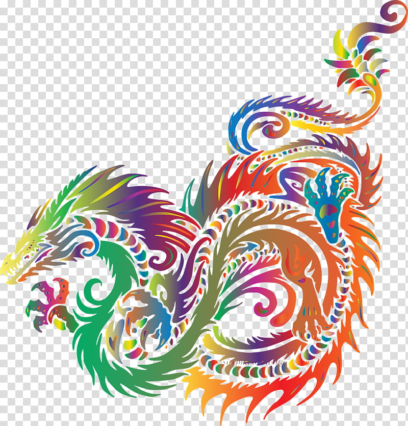 Colorful dragon transparent background PNG cliparts free download