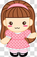 brown haired girl cartoon character transparent background PNG clipart