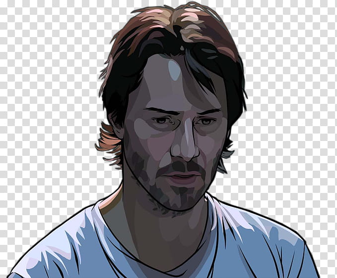 Hair, Keanu Reeves, Scanner Darkly, Film, Jack Traven, Dogstar, John Wick, Scanner transparent background PNG clipart