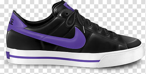 Nike Classic Icon, purple_, unpaired black, white, and purple Nike low-top sneaker transparent background PNG clipart